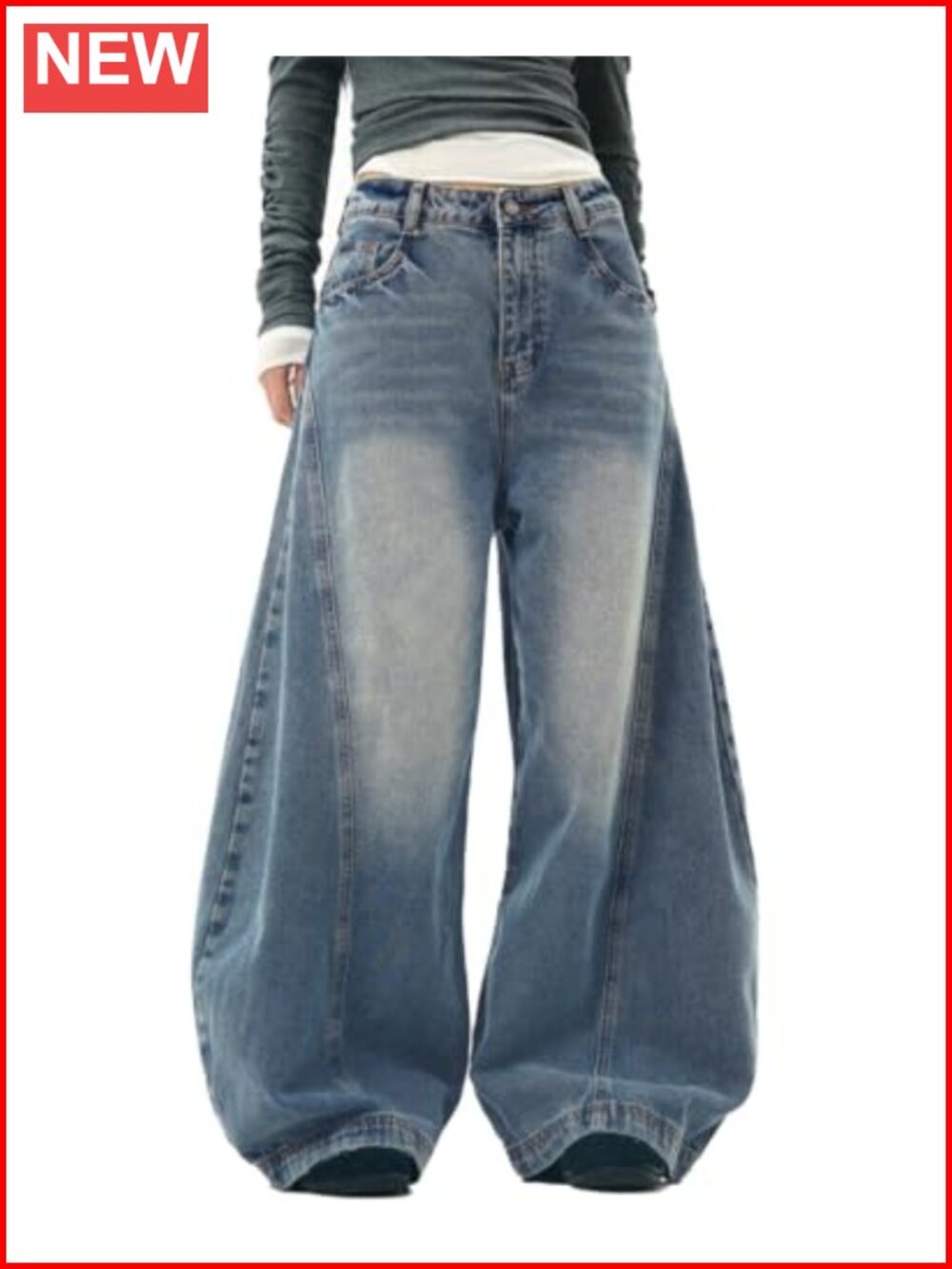 Baggy Barrel Jeans Women Low Rise Wide Leg Denim Pants